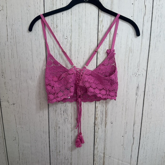 Free People Pink Lace Crop Top - Picture 5 of 9
